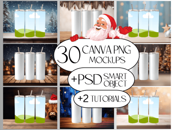 30x 20Oz Skinny Tumbler Mockup Canva PSD Review