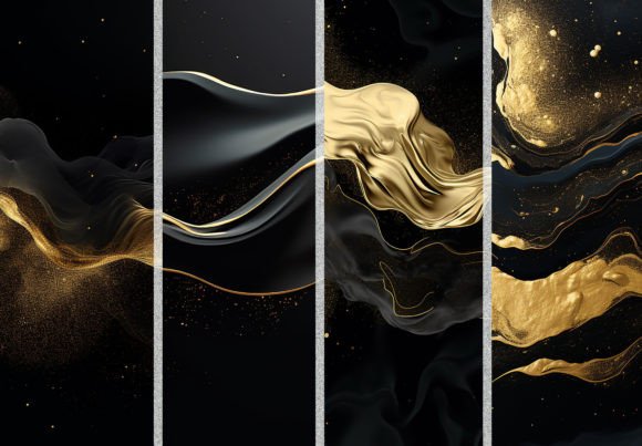 Abstract Black Liquid with Golden Backgrounds Review