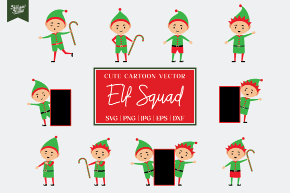Cute Cartoon Elf Squad SVG: Print Templates Review