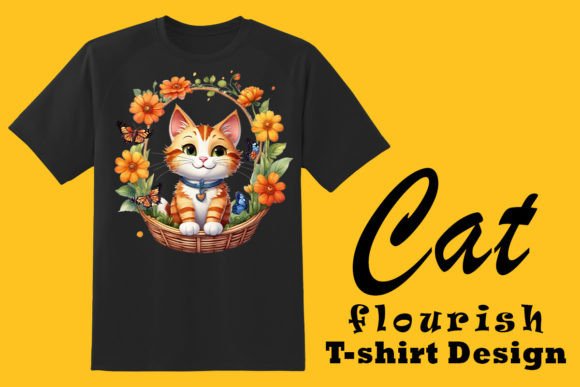 Flourish Cat T-Shirt Design for POD Crafts Review