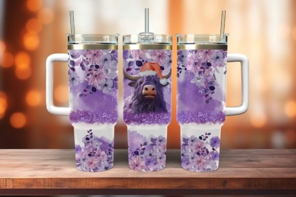 Highland Cow Flora 40oz Tumbler: Graphic Templates Review