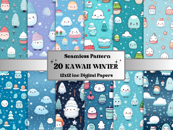 Kawaii Winter Digital Pattern Paper: Patterns Review