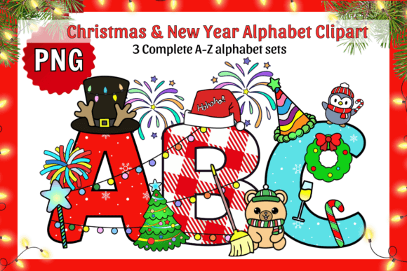 New Year Alphabet Sublimation for Crafts