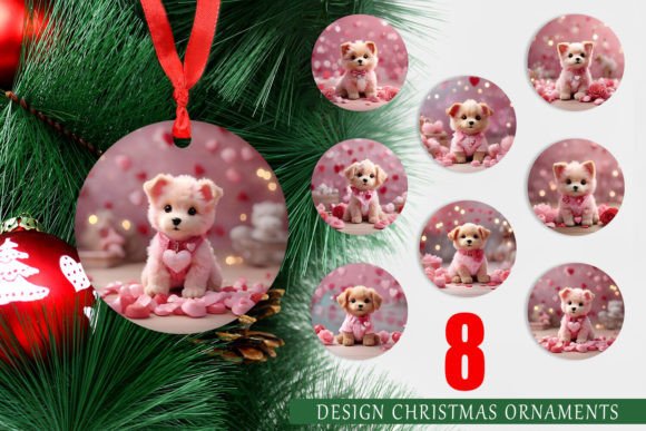 Ornament Dog Valentine for Crafts