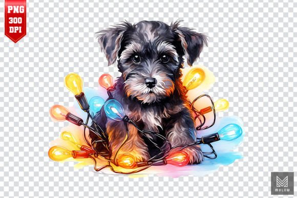 Review: Miniature Schnauzer Puppy in Xmas Lights