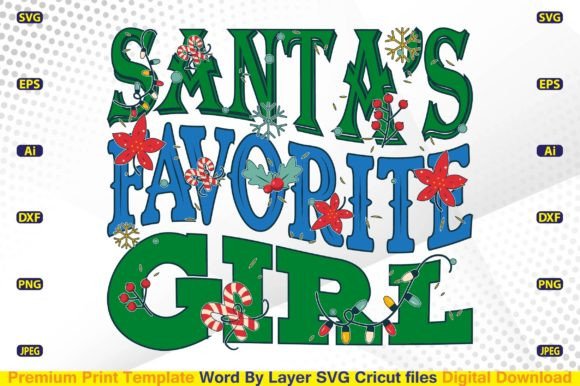Santaβs Favorite Girl Retro SVG for Crafts