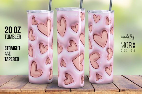 Valentine Tumbler Wrap Design Blush PNG for Print Templates